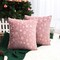 Set of 2 Soft Faux Fur Christmas Throw Pillow Covers 18x18 Inch, Pink Snowflake Glitter Decorative Cushion Cases for Bed, Sofa, Chair & Home Décor